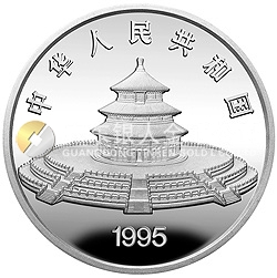 1995版熊貓金銀鉑及雙金屬紀(jì)念幣12盎司圓形銀質(zhì)紀(jì)念幣