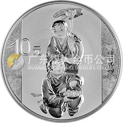 中國近代國畫大師（徐悲鴻）金銀紀念幣31.104克（1盎司）圓形銀質紀念幣